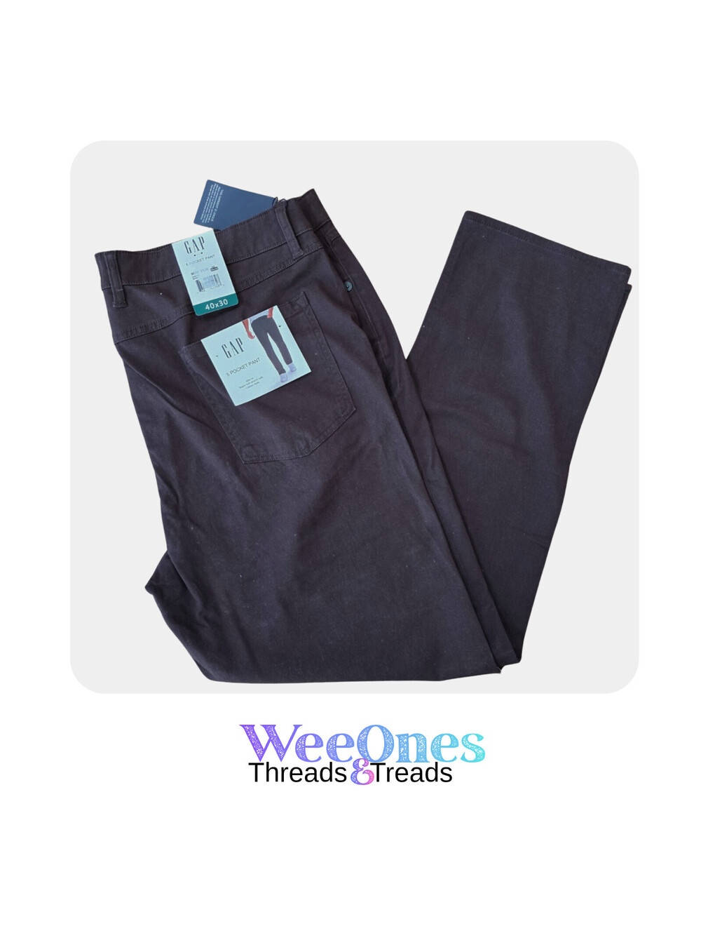 Men's Gap 5 Pocket Soft Stretch Twill Classic Slim Pants Brown 40x30 NWT 79.95